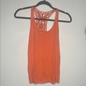 The North Face Orange Tank Top with Crochet Back